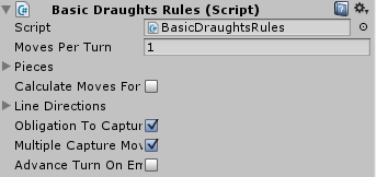 Setting basic draughts rules script