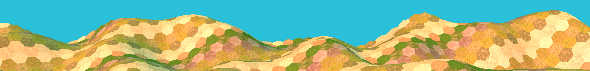 Hills with hexagons imposed.