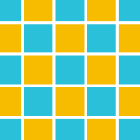 A squares grid colored alternating blue and yellow.