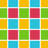 A square grid regularly colored with 4 colors.