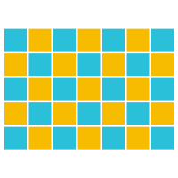 The picture shows a parallelogram made up of coloured squares in a pattern